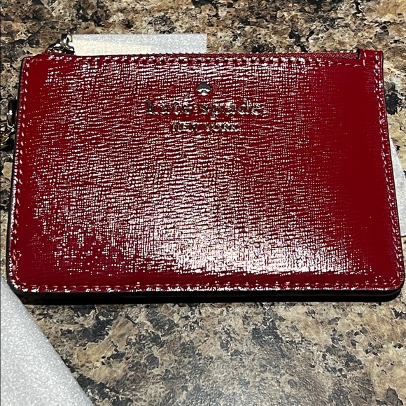 Kate Spade Key Ring Card Holder In Red Jam - Picture 5 of 8